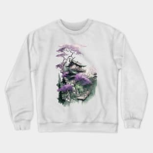 Japanese Architecture Lavender Crewneck Sweatshirt